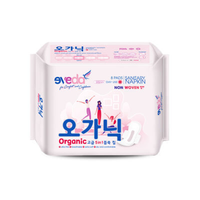BĂNG VỆ SINH EVEDA ORGANIC DÙNG BAN NGÀY - CÓ 8 MIẾNG CÓ CÁNH (245MM)